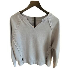 PINK ROSE INCREDIBLY SOFT LIVED IN SWEATSHIRT SIZE S GREY V NECK